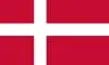 The flag of Denmark, known as the Dannebrog, featuring a white Scandinavian cross on a red background.