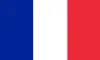 The French flag, featuring three vertical stripes in blue, white and red.